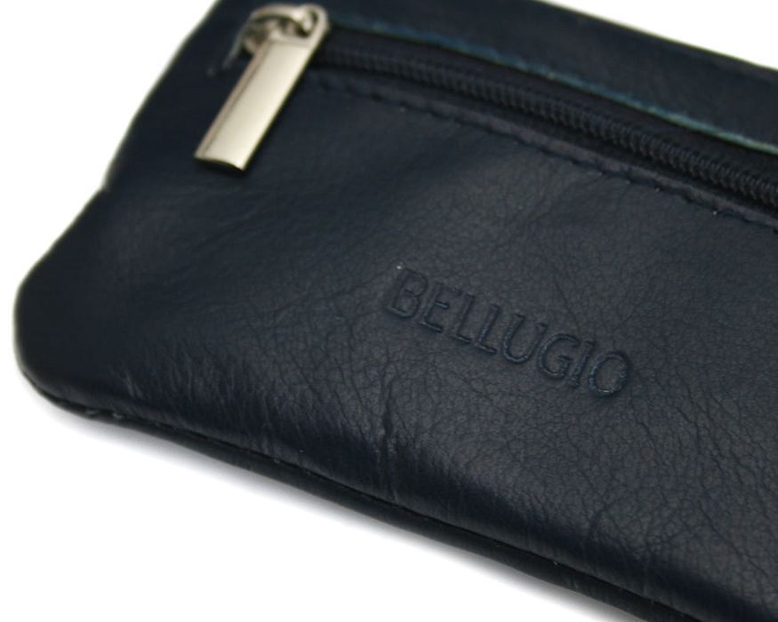 Etui premium na klucze ze skóry naturalnej Bellugio granatowe skórzane