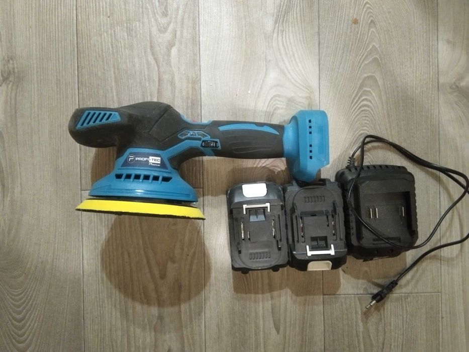 Акумуляторна ексцентрикова полірувальна машина PROFI-TEC, з 2 АКБ