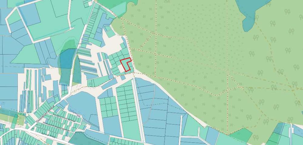 Участок 1 га под жилую застройку, с. Забуянье, Бучанский район