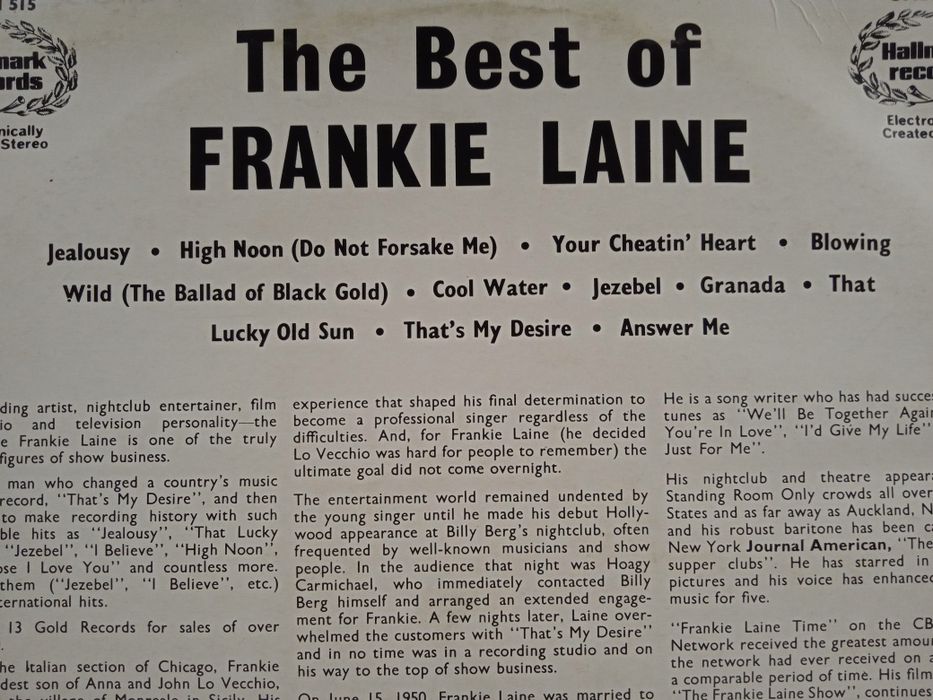 Frankie Laine - The best of winyl