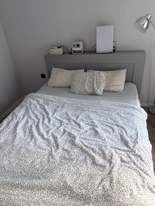 Łóżko IKEA BRIMNES 160x200 + materac VESTERÖY – kompletny zestaw