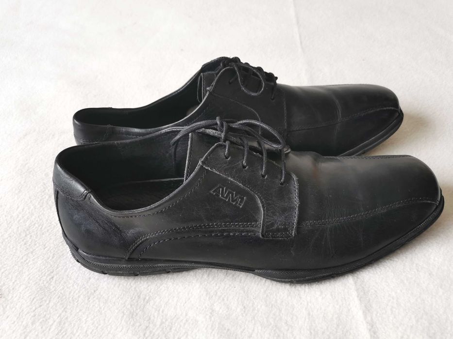 Czarne buty półbuty eleganckie męskie 45