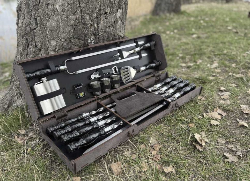 Супер крутий набір шампурів на подарунок! Шампура з нержавійки 3 мм.!