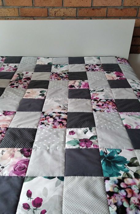 Narzuta patchwork 150/205 "Malowane kwiaty"