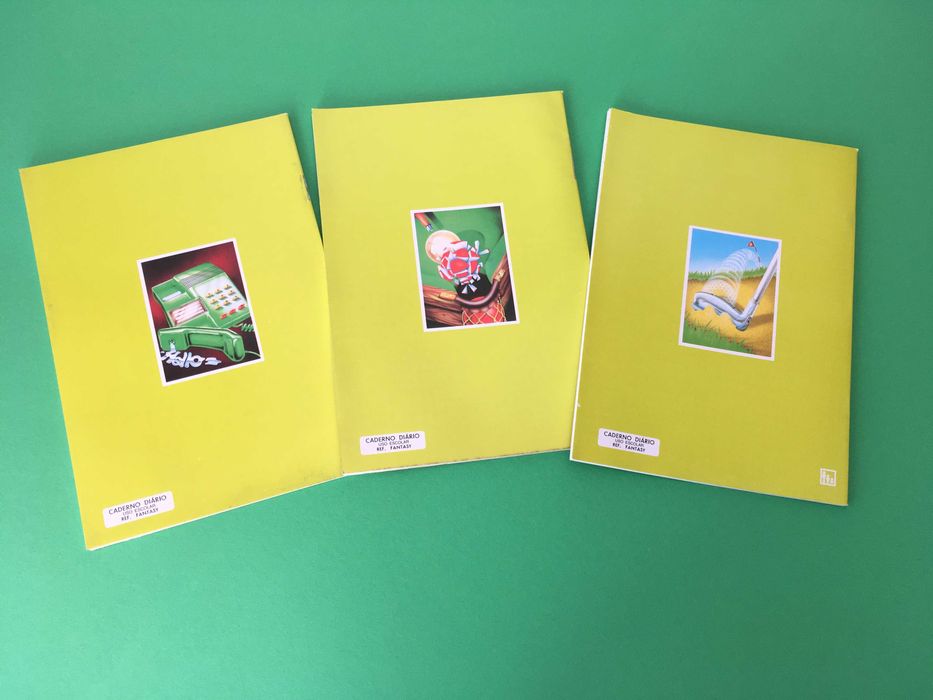 Colecção 3 cadernos Escolares Fantasy muito bonitos Anos 80 Firmo