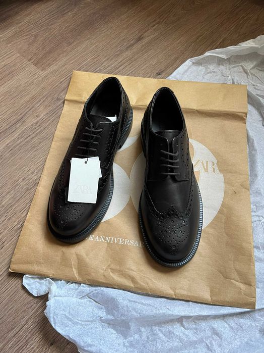 Туфлі броги ZARA (р 43) 100% шкіра коричневі