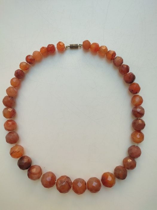 Бусы агат  винтаж 45см