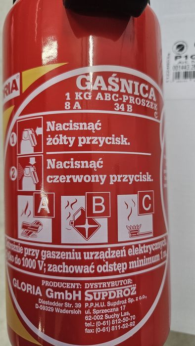 Gaśnica Gloria polska nowa 2025 i 2026r