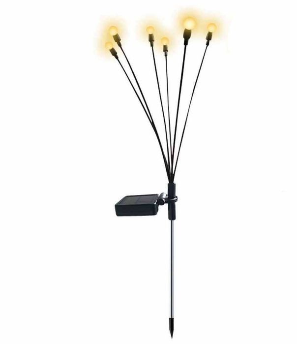 ZESTAW 2 Lampy solarne ogrodowe wbijane led kulki ciepłe światło 70cm