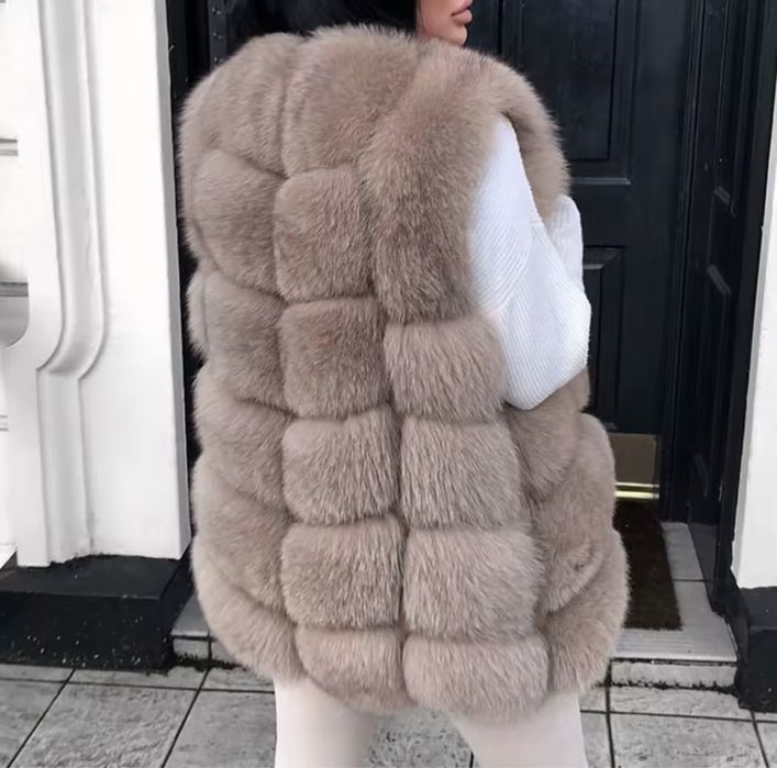 Kontantto kamizelka grafitowa naturalny lis xs-4xl