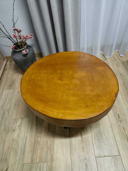 Stolik kawowy plaster drewna
