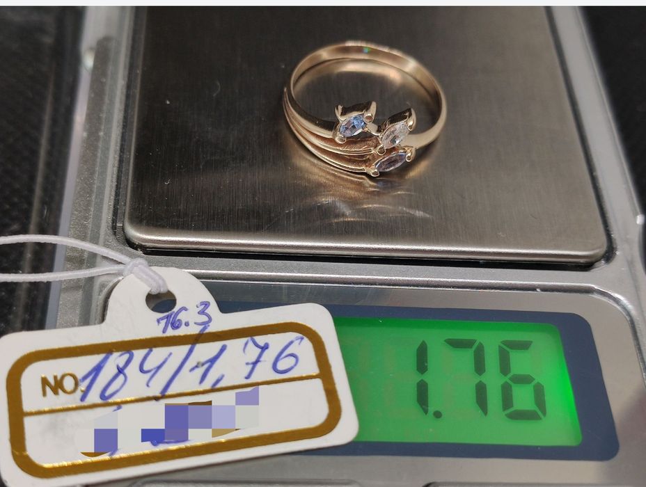 Кольцо золотое 585⁰ р16, вес 1.76