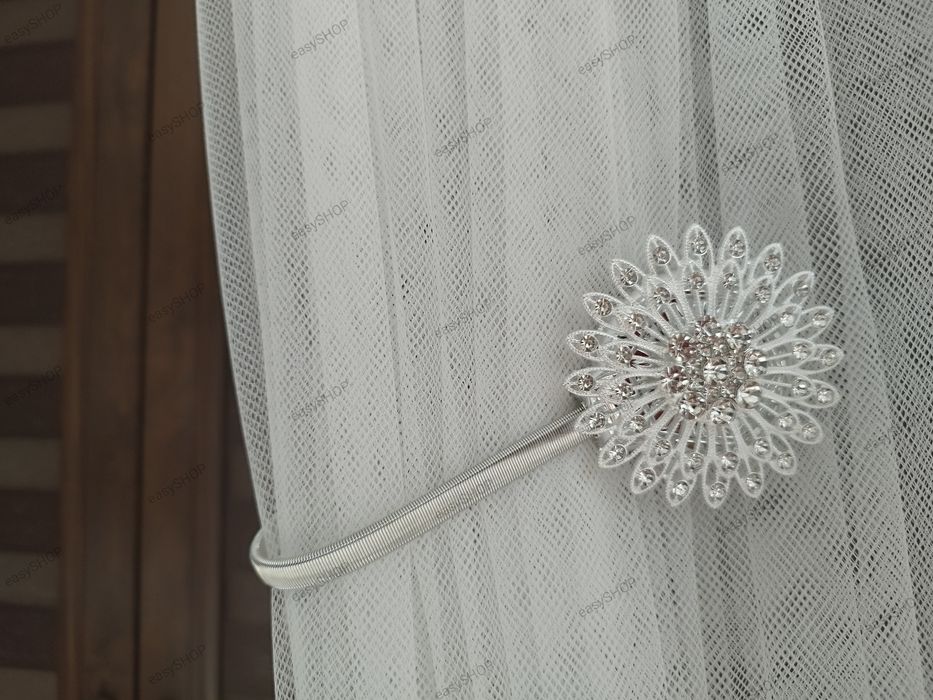 2 spinki do zasłon srebrne Glamour