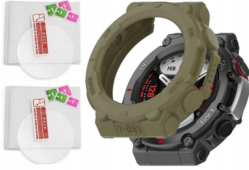 2 x Szkło Hartowane 9H + Etui Xiaomi Amazfit T-REX 2