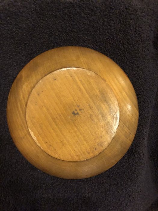 Drewniany talerzyk PRL Cepelia