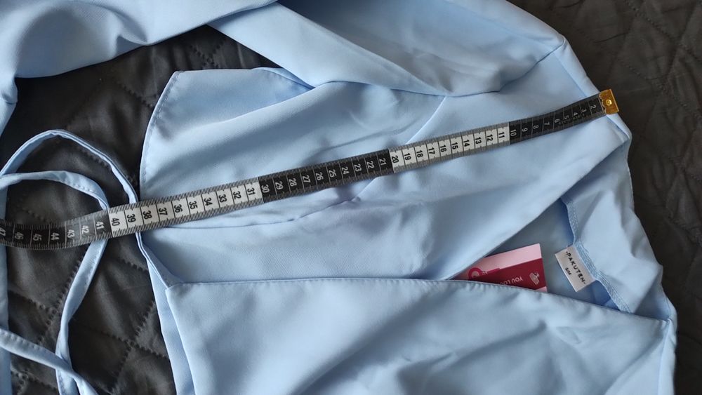 Komplet spódniczka i top z przewiazaniem błękitny Pakuten S/M