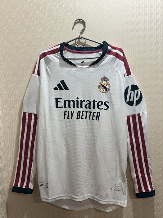Футбольна футболка real madrid (реал мадрид) adidas домашня 2026/27 лонгслів (версія slim fit / climacool+) | довгий рукав | розмір L | нова з бірками