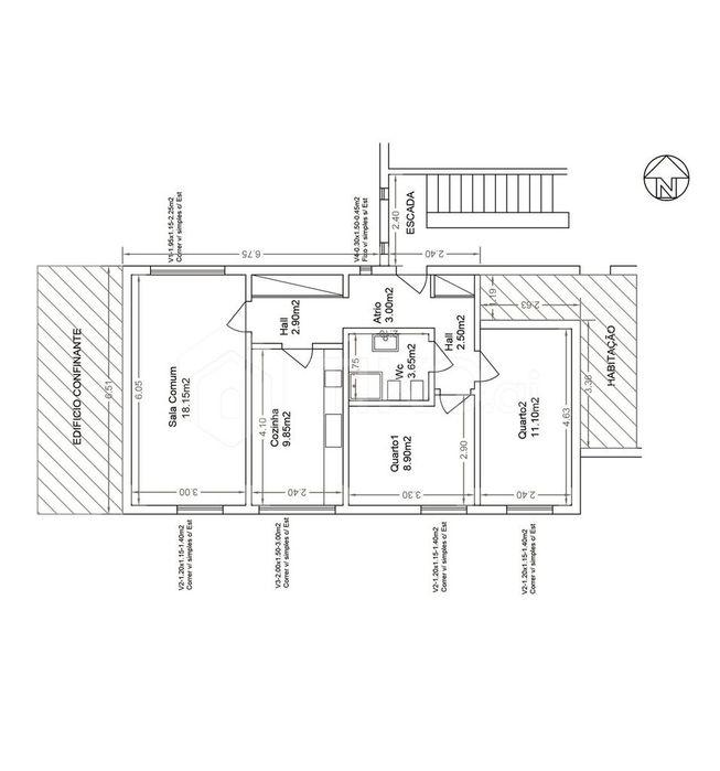 T2 Totalmente totalmente remodelado com A/C e cozinha equipada