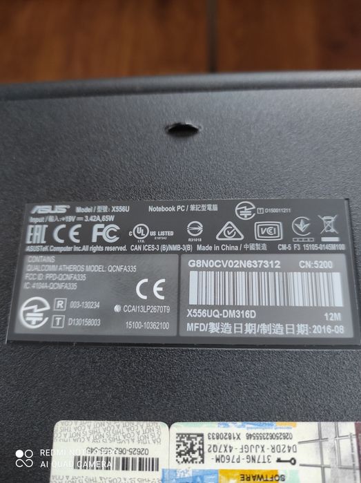 Продам ноутбук Asus x556u параметри на фото