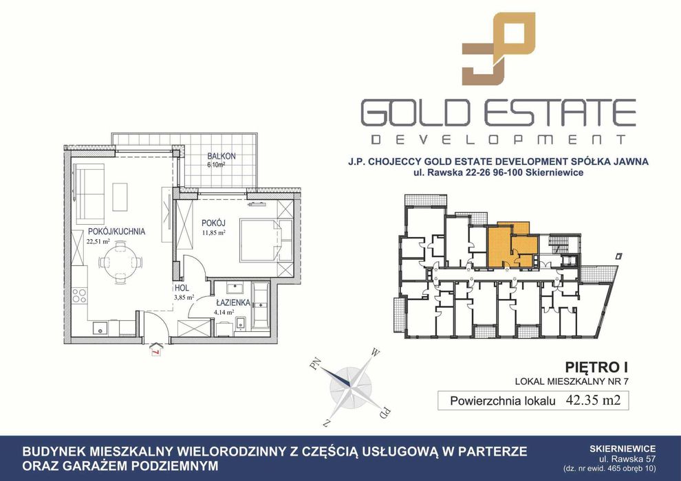 2-pokojowe mieszkanie 42,35 m² 487 025 zł 11 500 zł/m²