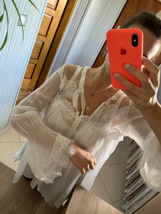 Jedwabna bluzka mgiełka r. 36 S