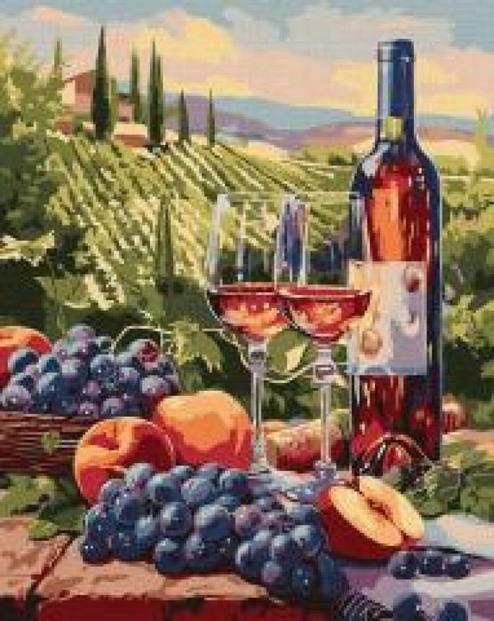 Malowanie po numerach - Wino owocowe 40x50cm Ideyka pudełko,505x407