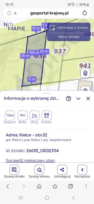 Działka budowlana 643m²