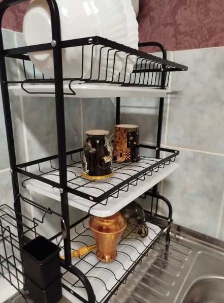Сушарка кухонный трехъярусный органайзер сушка сушилка для посуды