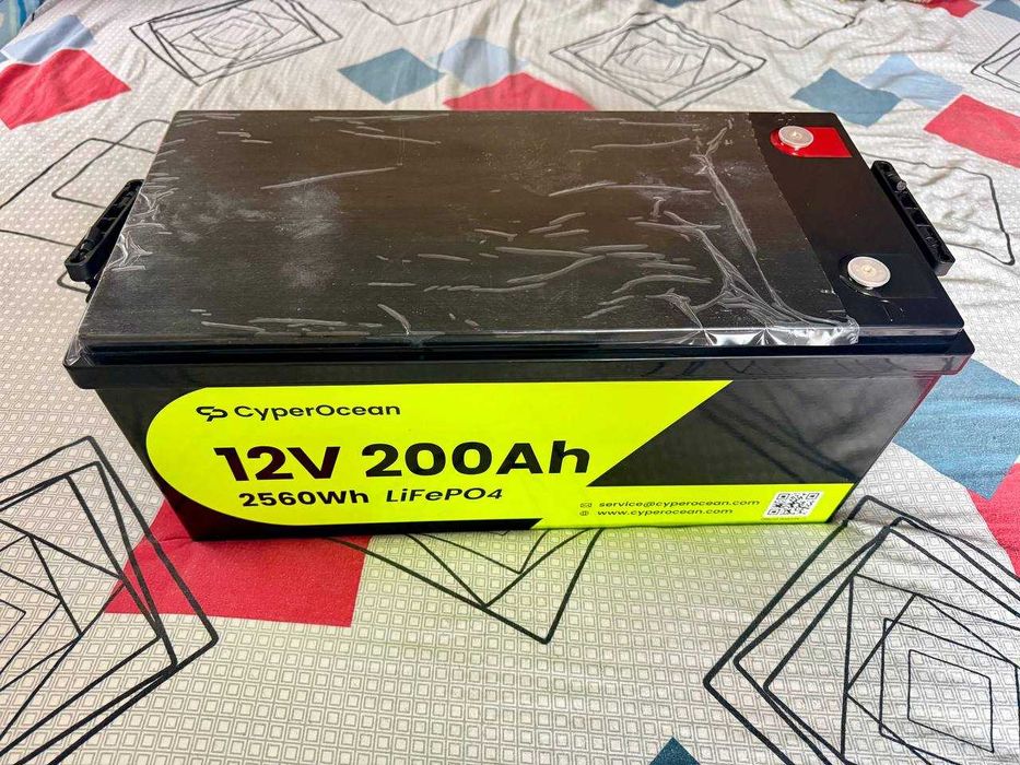 Акумулятор LiFePO4 Cyperocean 12V 200Ah 2560Wh (Новий, Літій-залізо-фосфатний)