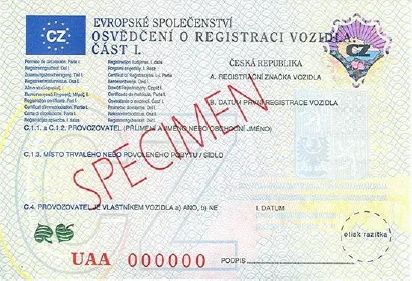 Zaginiony czeski dowód rejestracyjny? Rejestracja pojazdów CZECHY