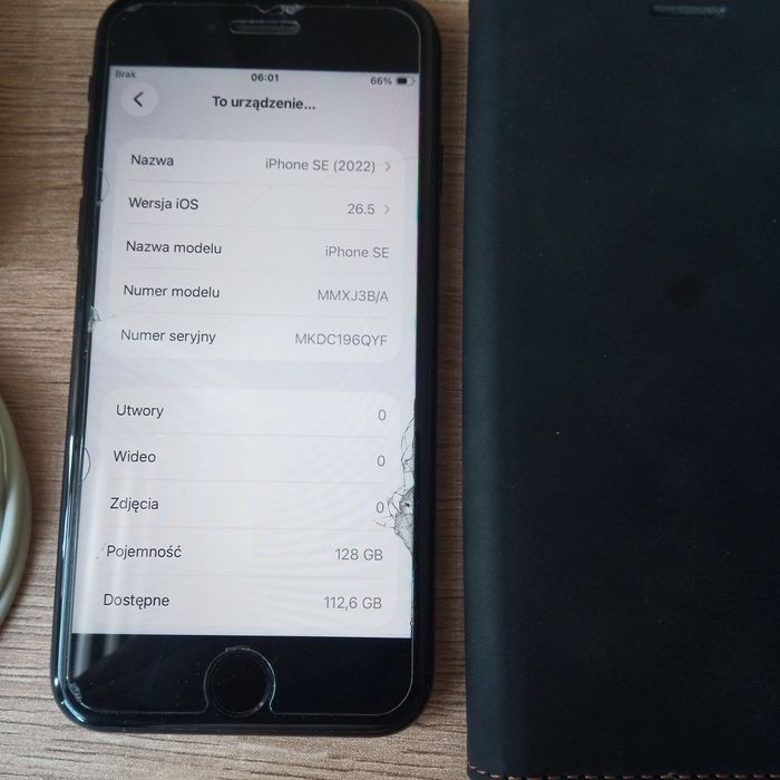 Iphone se 128 gb rok 2022 ios 26.5 stan b.dobry