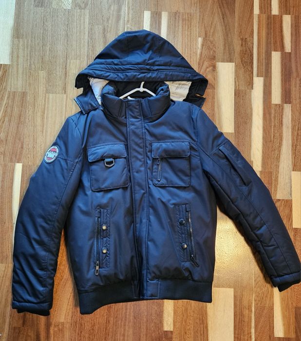 ! Nowa kurtka zimowa Vintage Denim czarna, ciepła, L