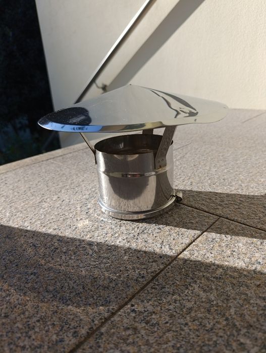 Chapéu de chaminé em inox Ø130 – bom estado
