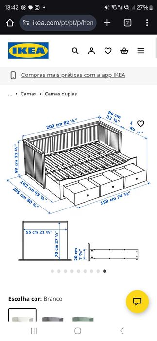 Cama hemnes com 2 colchoes