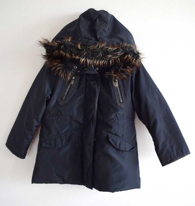 Zara 110 r. 4 - 5 kurtka zimowa granatowa parka