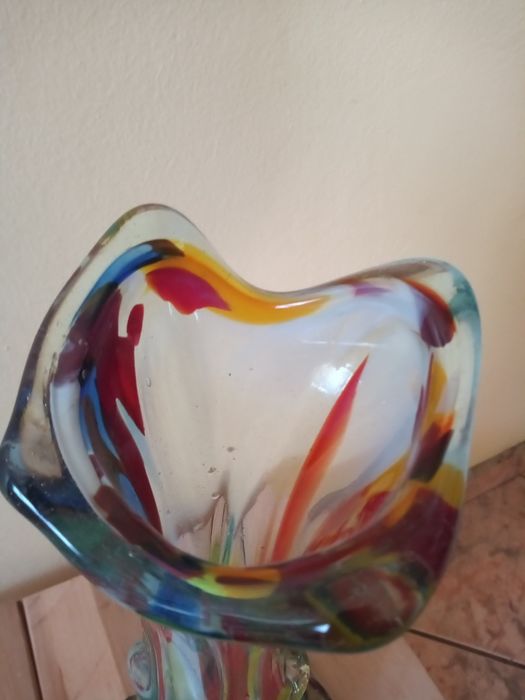 Wazon sękaty kolorowy PRL