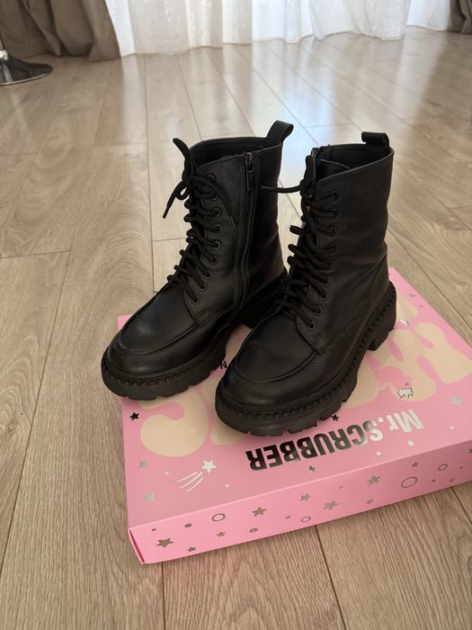 Шкіряні зимові чоботи черевики сапожки zara