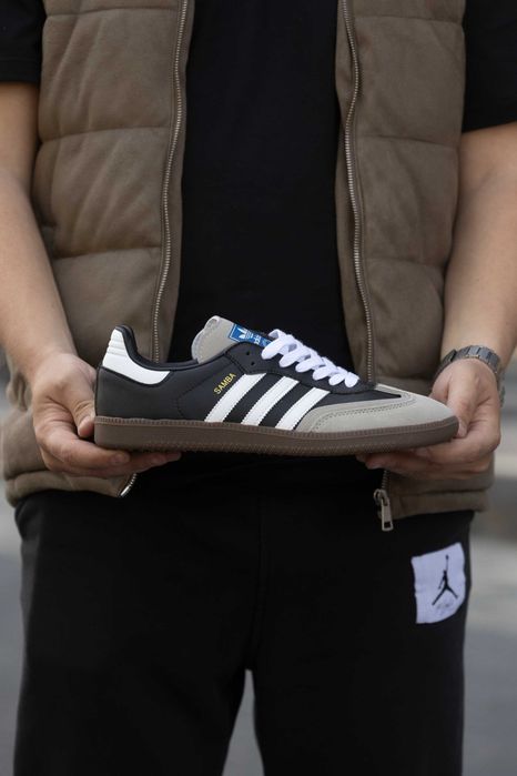 Мужские кроссовки Adidas Samba Black&Grey. Размеры 41-44