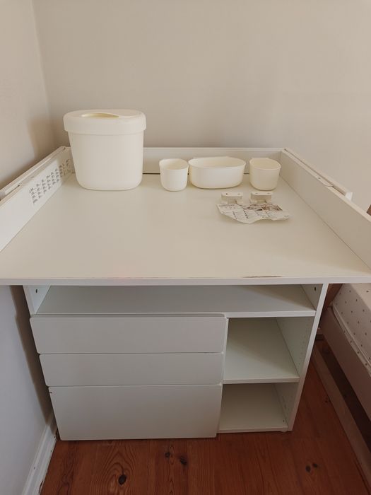 Trocador, branco branco/com 3 gavetas IKEA