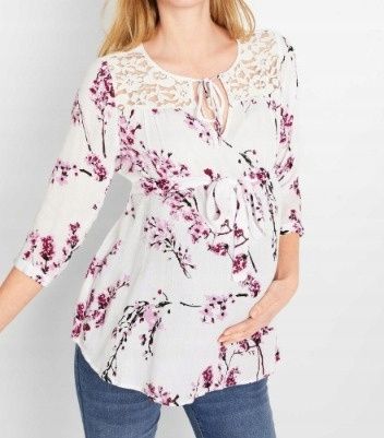 B.P.C bluzka ciążowa w kwiatki z koronką 40.