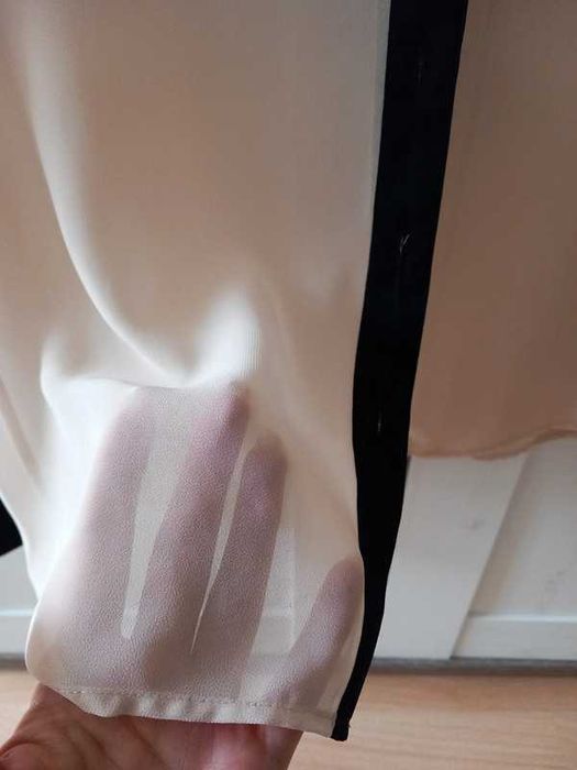 MEXX beżowa koszula bluzka transparentna mgiełka S