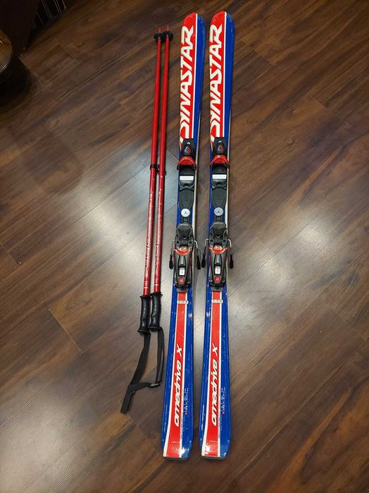 Narty męskie z wiązaniami Dynastar+kijki gratis