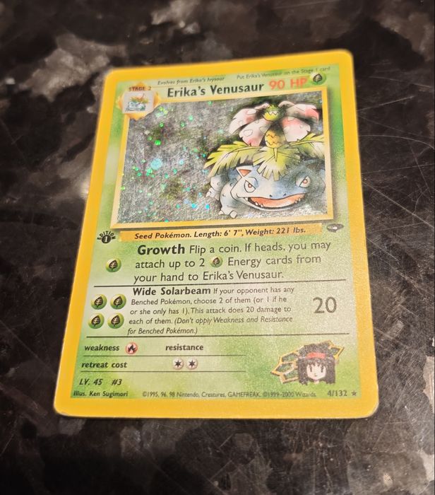 Erika's Venusaur first edition pokemon karta holo !!!