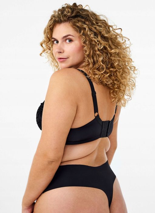 zizzi 85d biustonosz stanik usztywniany z aksamitnym wzorem