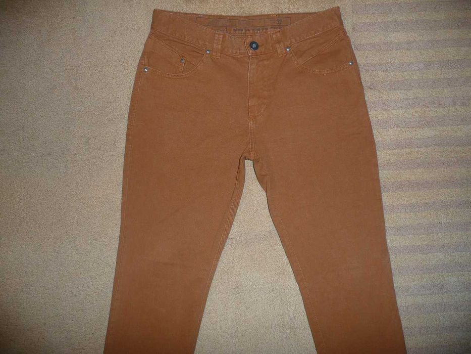 Spodnie dżinsy LEE W32/L32=42,5/109cm BRĄZOWE