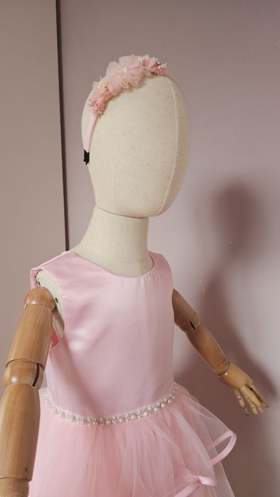 Дитяча святкова пишна фатинова рожева сукня Барбі 110 116 122 128