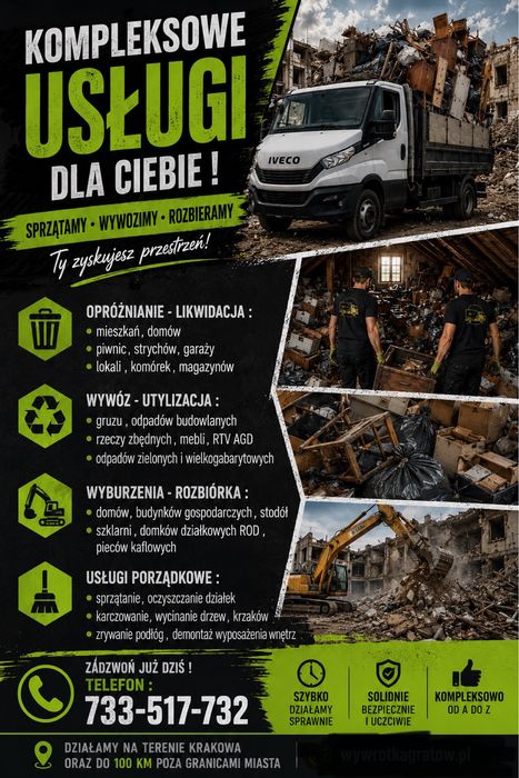 Wywóz i utylizacja odpadów po budowlanych śmieci opróżnianie piwnic it