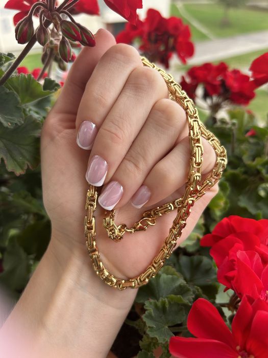 Złota bransoletka, tombak, splot królewski