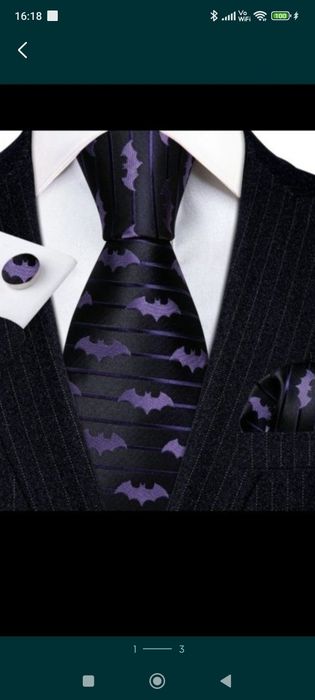 Hit prezent Batman  krawat męski spinka poszedka komplet  set zestaw
