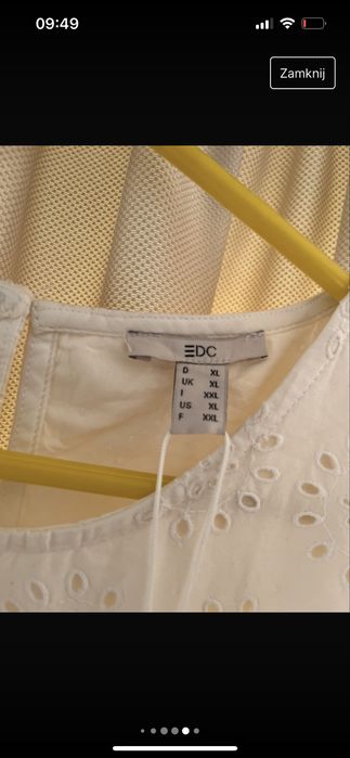 EDC by Esprit top bluzka ażurowa haftowana Boho